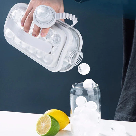 Botella de Hielo 2 en 1 - Botella Portátil y Molde de Hielo Redondo